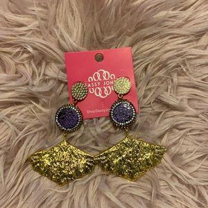 Sassy Jones Purple Tizani Flame earrings